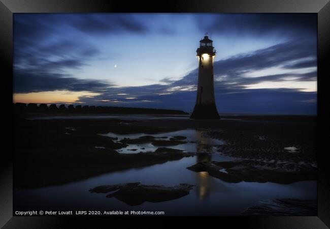 Fort Perch Rock Lighthouse, New Brighton at Dusk Framed Print by Peter Lovatt  LRPS