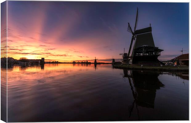 Outdoor windmill sunset Canvas Print by Ankor Light