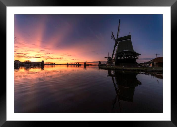 Outdoor windmill sunset Framed Mounted Print by Ankor Light
