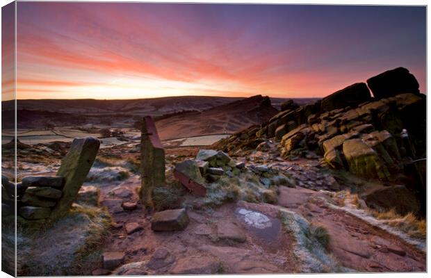 Hen Cloud Sunrise from the Roaches Canvas Print by MIKE HUTTON