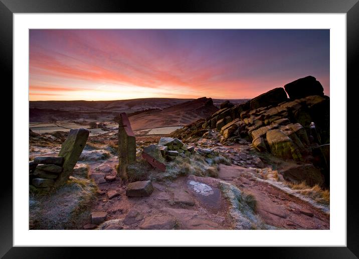 Hen Cloud Sunrise from the Roaches Framed Mounted Print by MIKE HUTTON