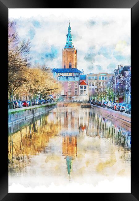 Outdoor church water reflection Framed Print by Ankor Light