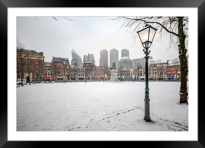 The Hague winter panorama view Framed Mounted Print by Ankor Light