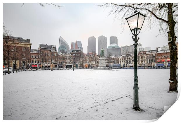 The Hague winter panorama view Print by Ankor Light