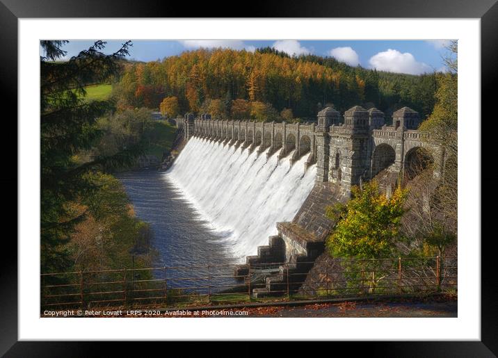 Lake Vyrnwy Dam in Autumn Framed Mounted Print by Peter Lovatt  LRPS