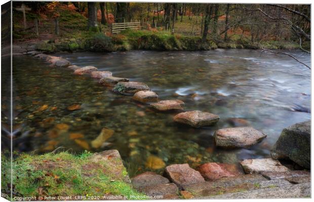 Stepping Stones, Lake District Canvas Print by Peter Lovatt  LRPS
