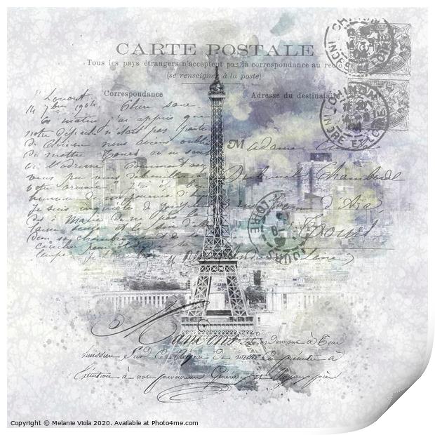 Paris Collage | Overlooking the city from Montparnasse Tower Print by Melanie Viola