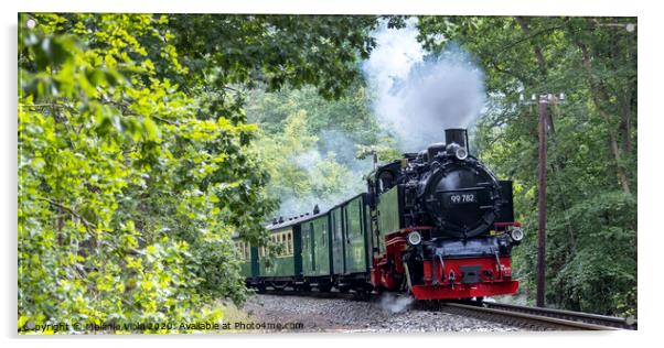 Steam locomotive narrow-gauge railroad Acrylic by Melanie Viola