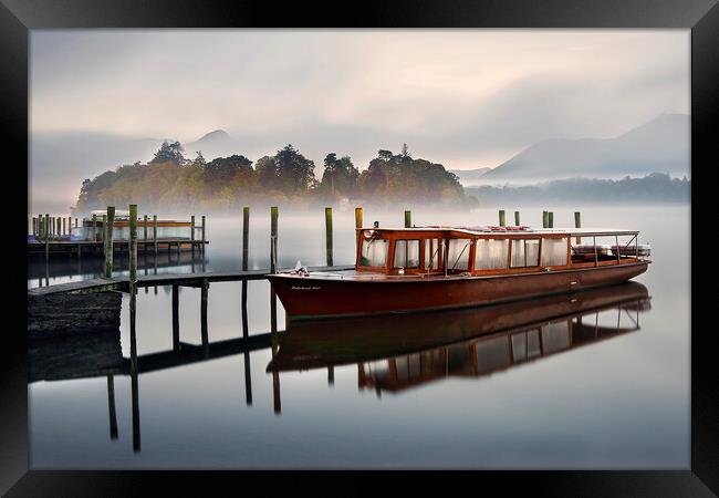 Autumnal Mist at Derwentwater in the English Lake  Framed Print by Martin Lawrence