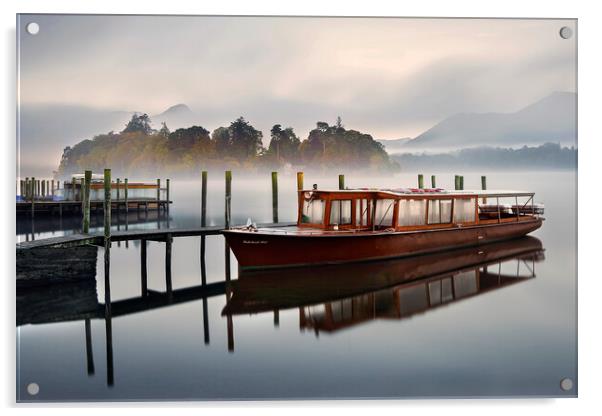 Autumnal Mist at Derwentwater in the English Lake  Acrylic by Martin Lawrence