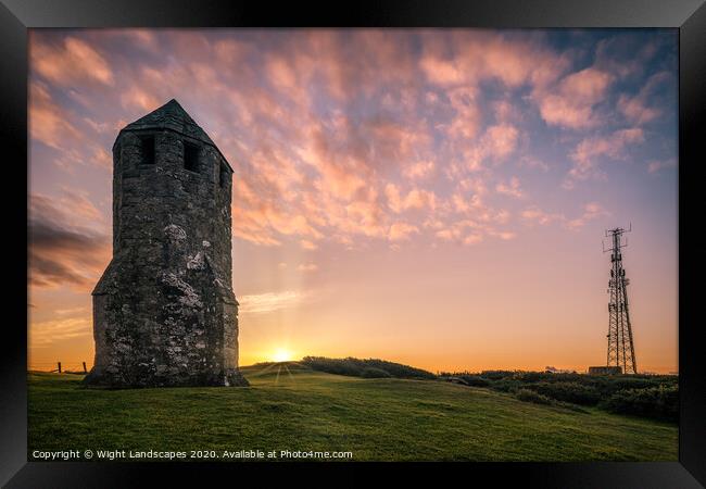 Sunrise At The Pepper Pot Framed Print by Wight Landscapes