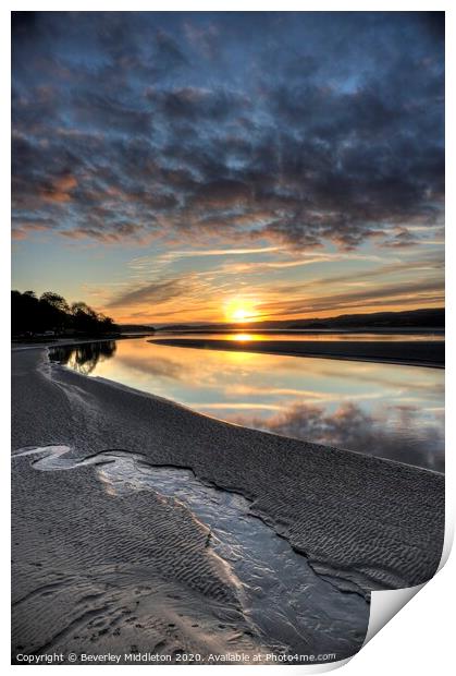 Arnside Sunset Print by Beverley Middleton