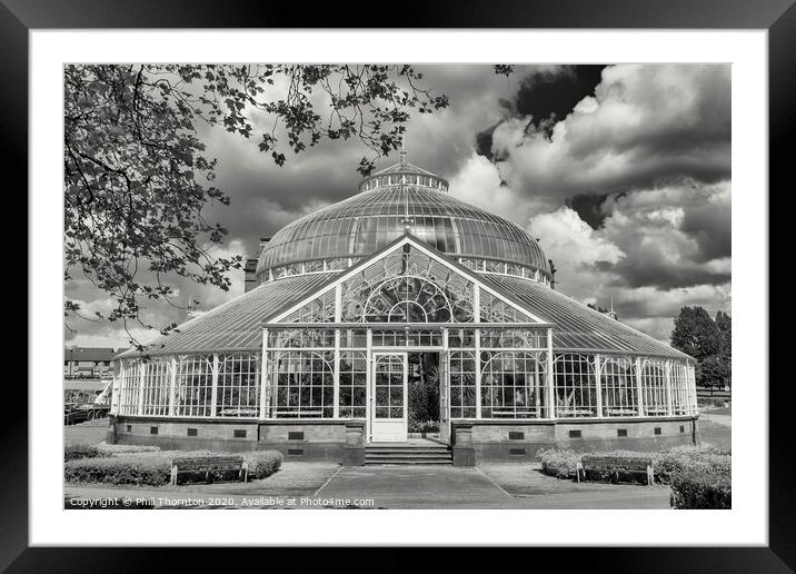 The Greenhouse of the Peoples Palace. Framed Mounted Print by Phill Thornton