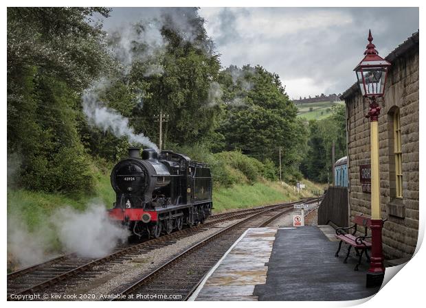 Steam at Keighley Print by kevin cook