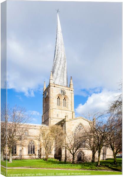 St Mary and All Saints Church, Chesterfield Canvas Print by Martyn Williams