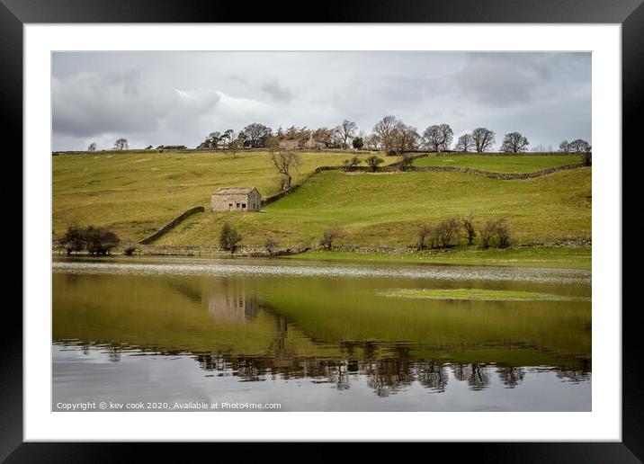 Barn on the lake Framed Mounted Print by kevin cook