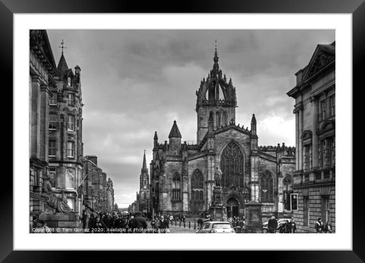 Looking down the High Street - B&W Framed Mounted Print by Tom Gomez