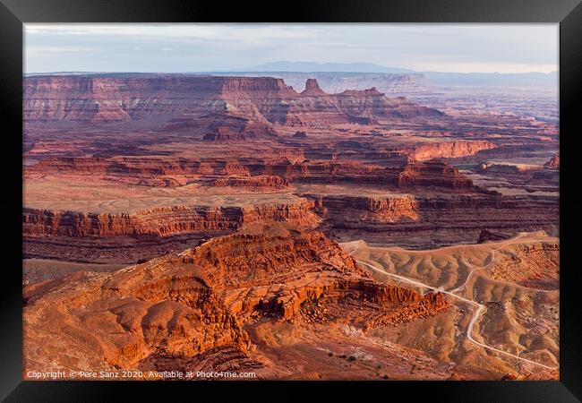 View from Deadhorse Point State Park in Utah at Sunset, USA Framed Print by Pere Sanz