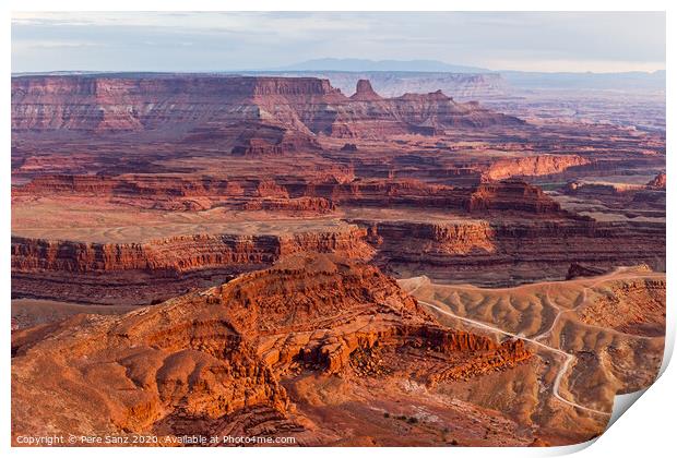 View from Deadhorse Point State Park in Utah at Sunset, USA Print by Pere Sanz