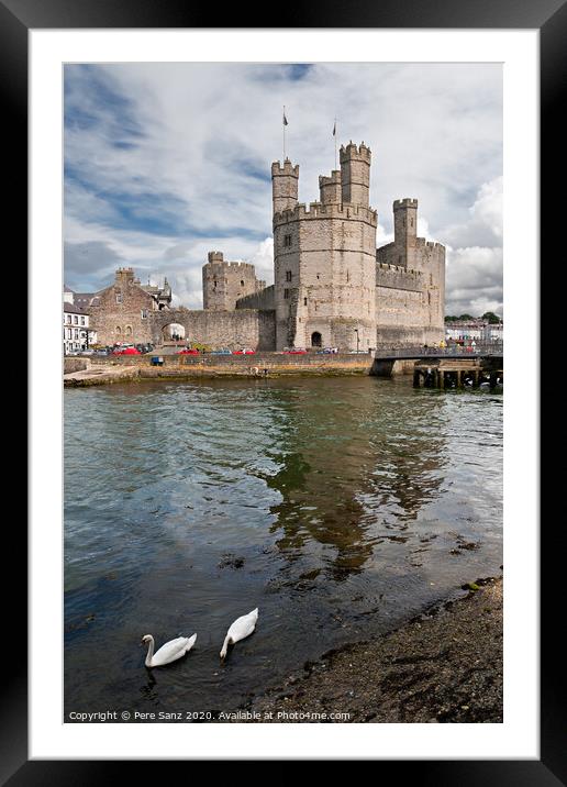 Caernarfon castle in Snowdonia, Wales Framed Mounted Print by Pere Sanz