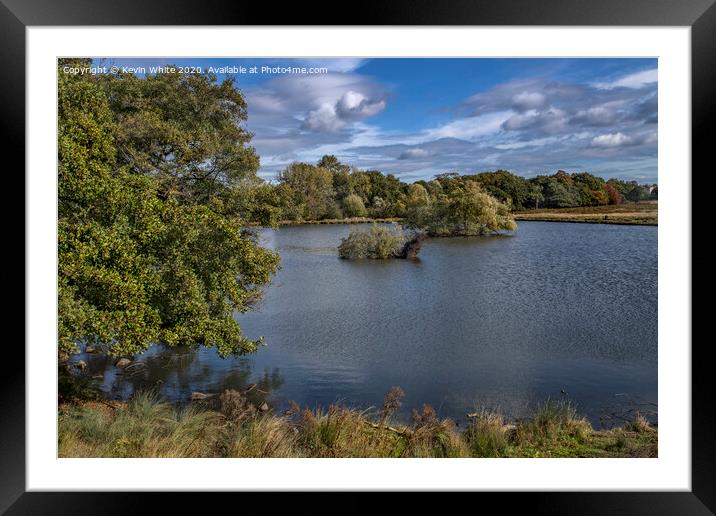Pen Ponds in Autumn Framed Mounted Print by Kevin White