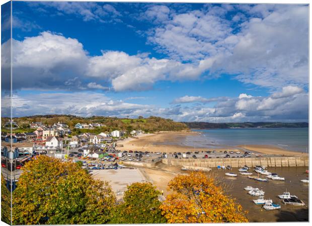 Saundersfoot in the Autumn. Canvas Print by Colin Allen