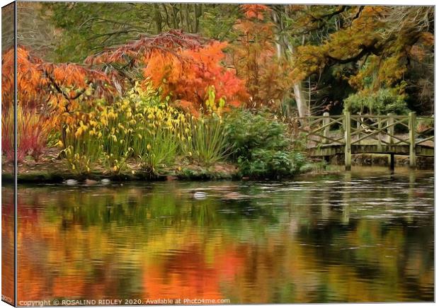 Autumn reflections at Thorp Perrow Canvas Print by ROS RIDLEY
