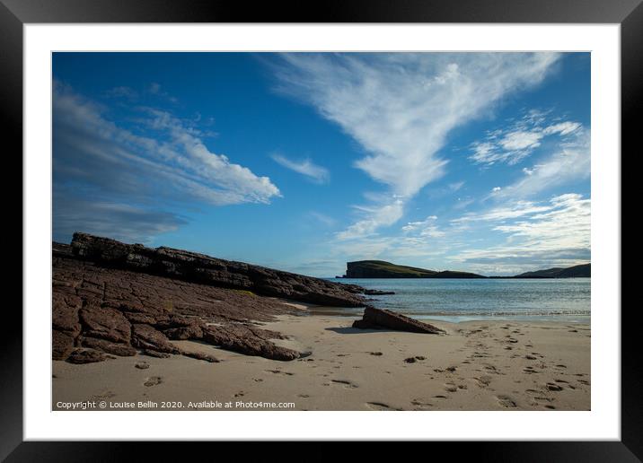 Breathtaking Oldshoremore Beach, Sutherland, Scotl Framed Mounted Print by Louise Bellin