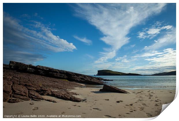 Breathtaking Oldshoremore Beach, Sutherland, Scotl Print by Louise Bellin