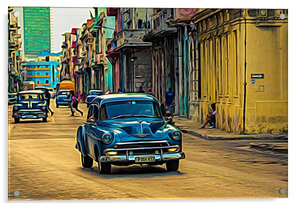 Dusk in Havana Acrylic by Jason Wells