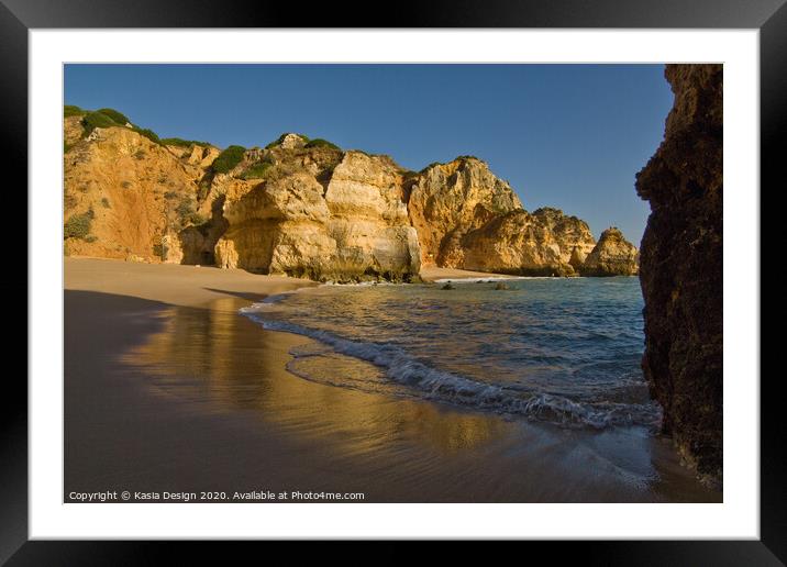 Early Morning: Praia do Camilo, Algarve, Portugal Framed Mounted Print by Kasia Design