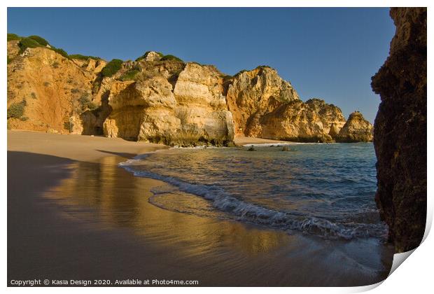Early Morning: Praia do Camilo, Algarve, Portugal Print by Kasia Design