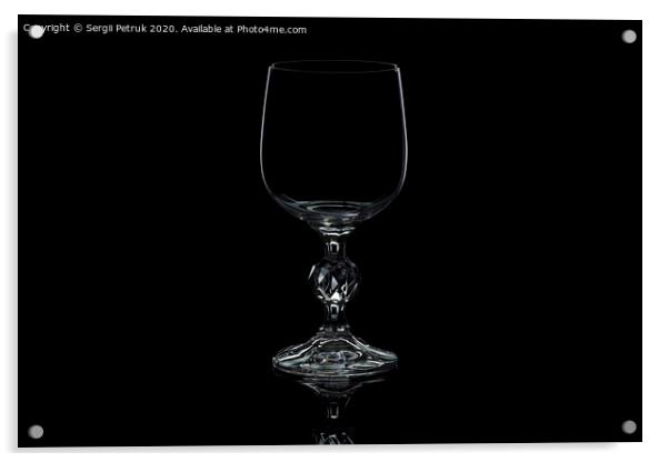 glass wine glass isolated on a black background Acrylic by Sergii Petruk