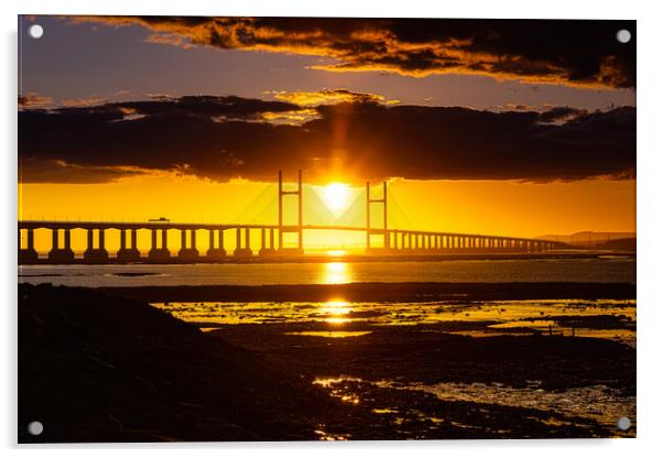Prince Of Wales Bridge Sunset Acrylic by Karl McCarthy
