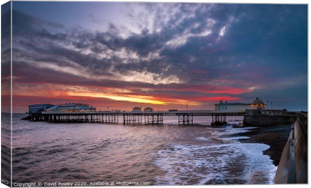 Cromer Pier Sunrise Norfolk Canvas Print by David Powley