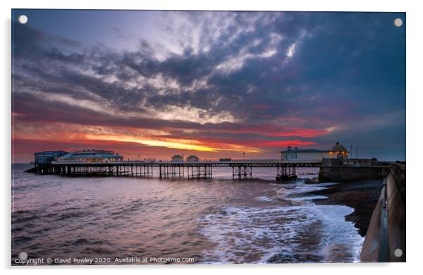 Cromer Pier Sunrise Norfolk Acrylic by David Powley
