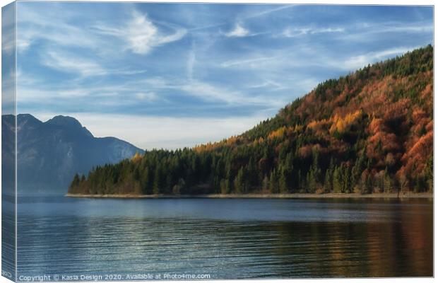 Autumn Reflections on Lake Walchen, Bavaria Canvas Print by Kasia Design