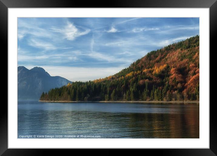 Autumn Reflections on Lake Walchen, Bavaria Framed Mounted Print by Kasia Design
