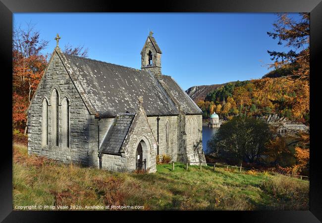 Nantgwyllt Church, Elan Valley in Autumn. Framed Print by Philip Veale