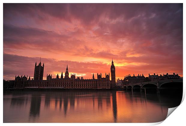 The Houses Of Parliament Print by Sebastian Wuttke