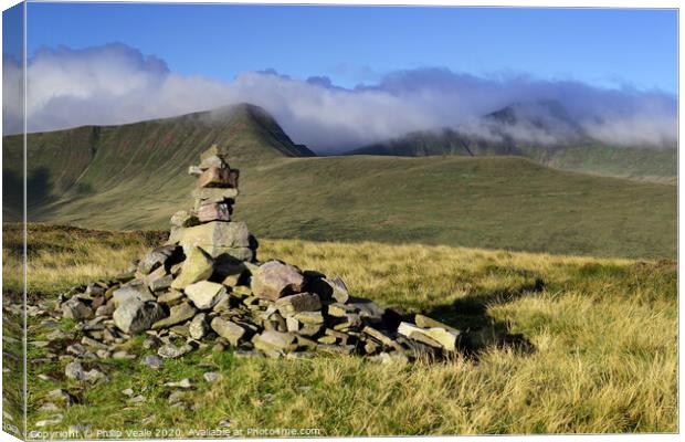 Cloud-Crowned Peaks of Brecon Beacons Canvas Print by Philip Veale