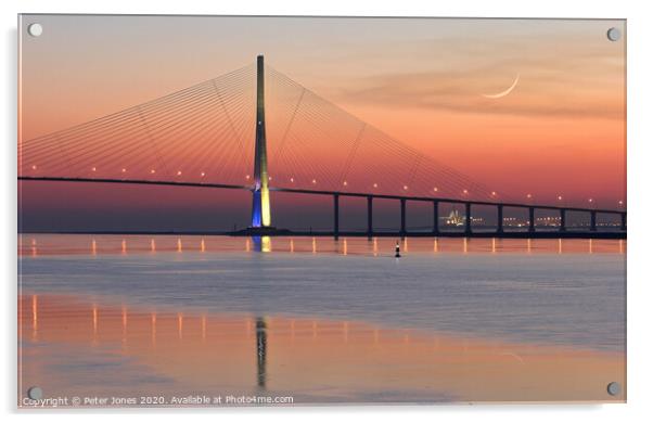 Pont Du Normandie Acrylic by Peter Jones