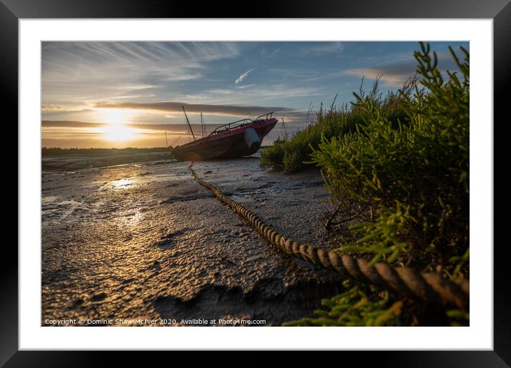 Tranquil Marsh Boat Framed Mounted Print by Dominic Shaw-McIver