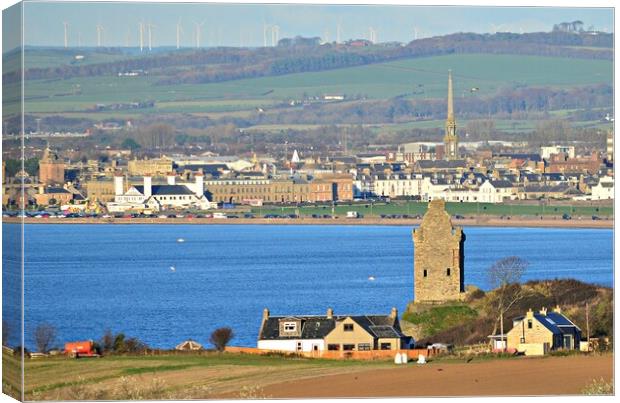 Captivating view of Ayr and Greenan Castle Canvas Print by Allan Durward Photography