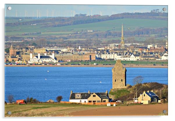 Captivating view of Ayr and Greenan Castle Acrylic by Allan Durward Photography
