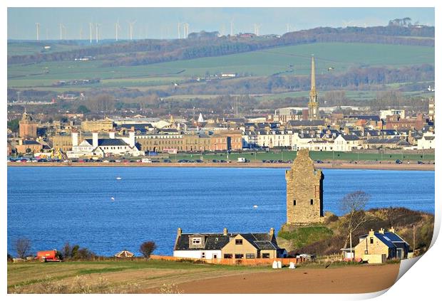 Captivating view of Ayr and Greenan Castle Print by Allan Durward Photography