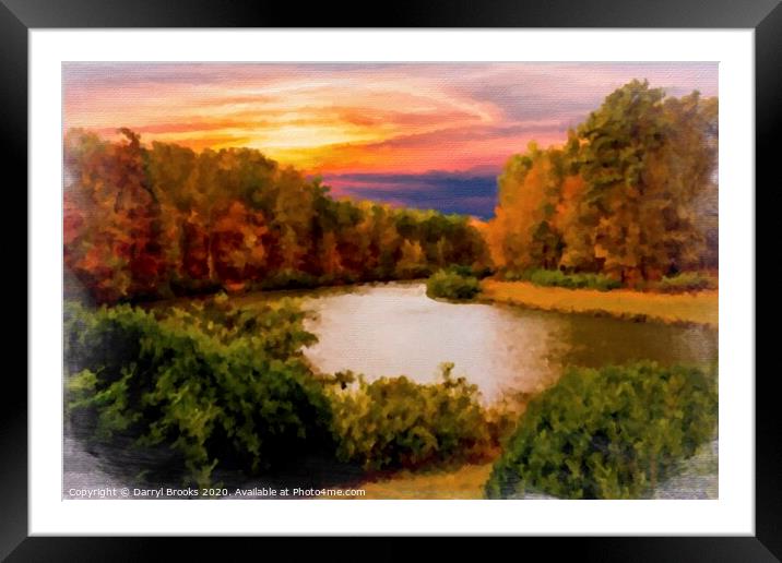 Autumn Lake Framed Mounted Print by Darryl Brooks