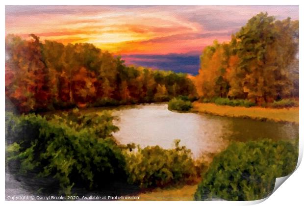 Autumn Lake Print by Darryl Brooks