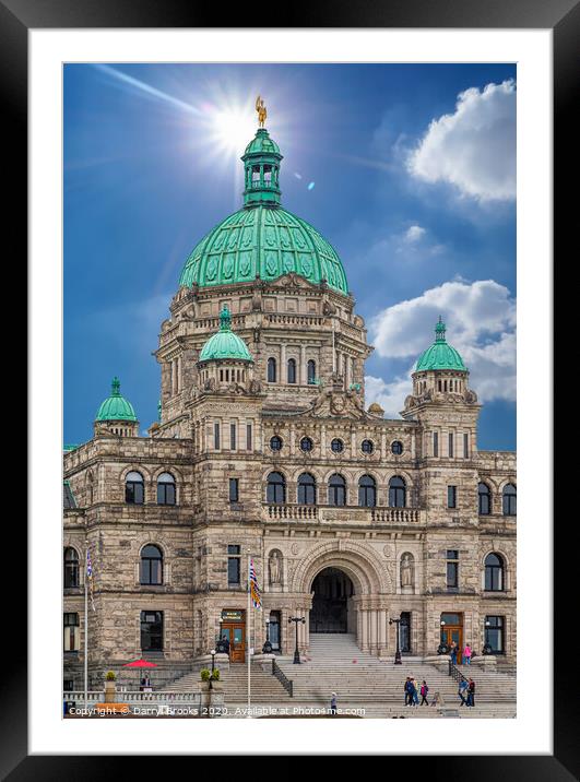 Sun Behind Victoria Parliament Framed Mounted Print by Darryl Brooks