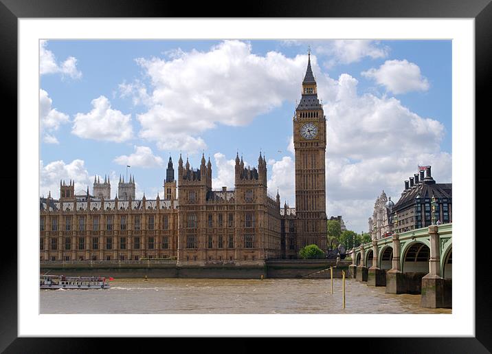 Iconic Big Ben and Westminster Bridge View Framed Mounted Print by Chris Day